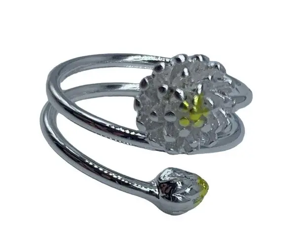 New no brand yellow flower adjustable fashion ring
