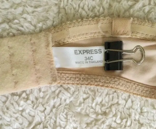 EXPRESS Strapless Padded Wireless Bra Nude - Sz 34C