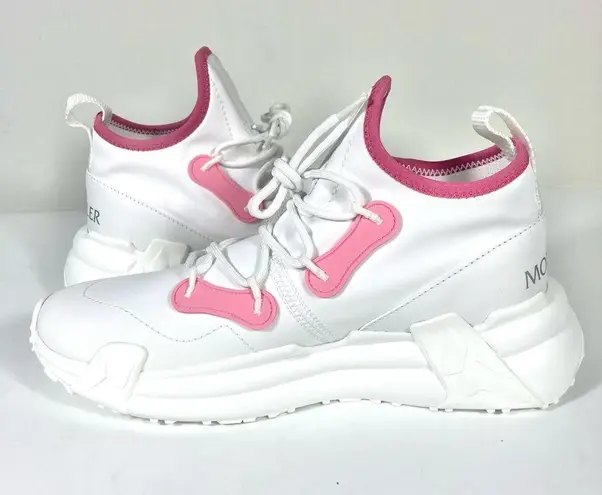 Moncler Lunarove Low Top Sneakers White Pink Size EU 40 US 10 NEW