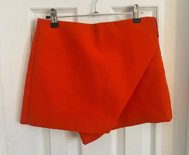 ZARA Orange Asymmetrical Skort