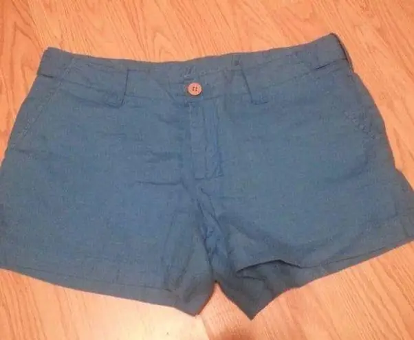London Jean s Victoria’s Secret Catalog Linen Shorts Size 6 Blue NWOT
