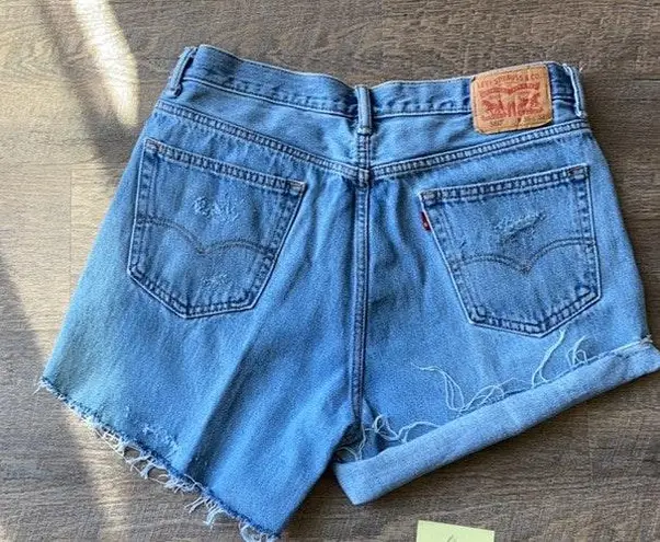 Levi's High Rise Raw Hem Cutoff Shorts