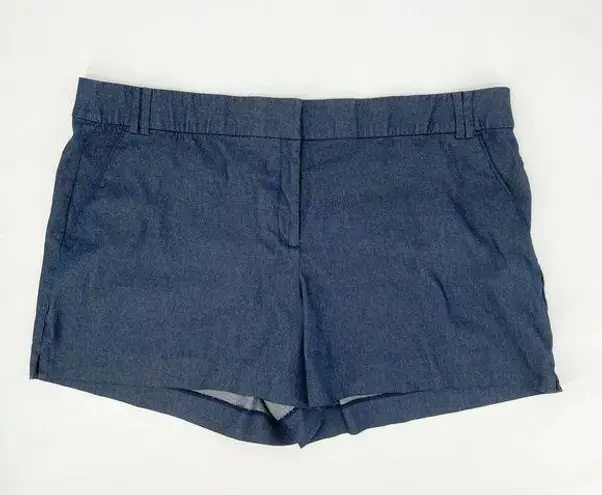 Lane Bryant  The Lena Casual Shorts Plus Sz 28 Blue Flat Front Stretch Pockets