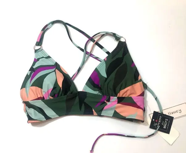 Hula Honey Hyper Tropics Plunge Strappy Swim Top