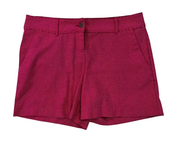 Isaac Mizrahi New York Shorts Magenta Polka Dot Pockets Career Casual Size 10