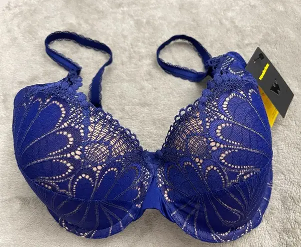 NWT WONDER BRA Blue Triangle Push Up, Size US 32F