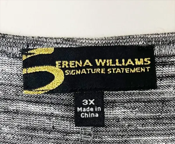 NWT Serena Williams Black and White Space Dye Stripe Tunic Sweater Size 3X