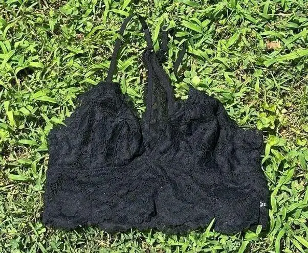 Aerie  Black Lace Racerback Bralette | S