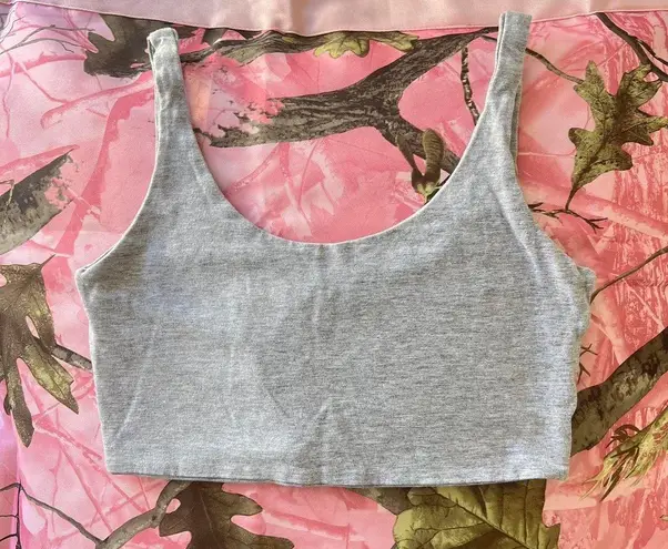 Cotton On light grey tank crop bra top