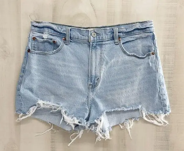 Abercrombie & Fitch  high rise mom shorts distressed raw hem sexy jean denim 29 8