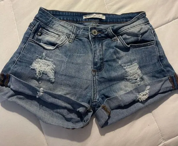 Kancan Distressed Denim Shorts Trendy Summer Casual Wear Size 25