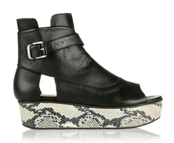 Thakoon Addition Sky 2 Leather Peep Toe Flatform Boots