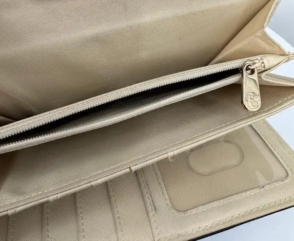 Spartina 449 Spartina wallet Seven Oaks natural linen leather geometric portal lock tan black