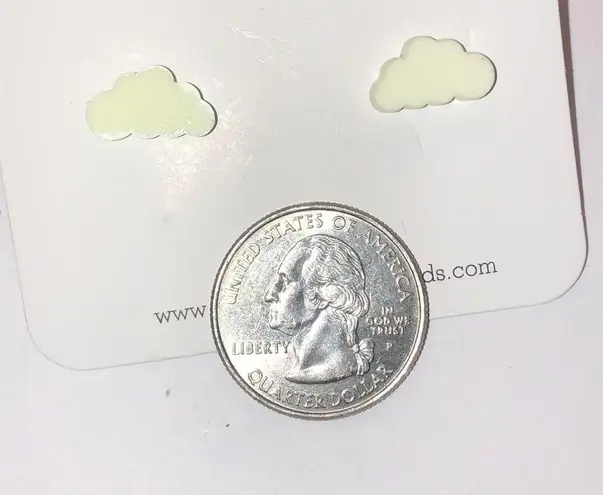 Pastel Yellow Cloud Boho Retro Pierced Earrings