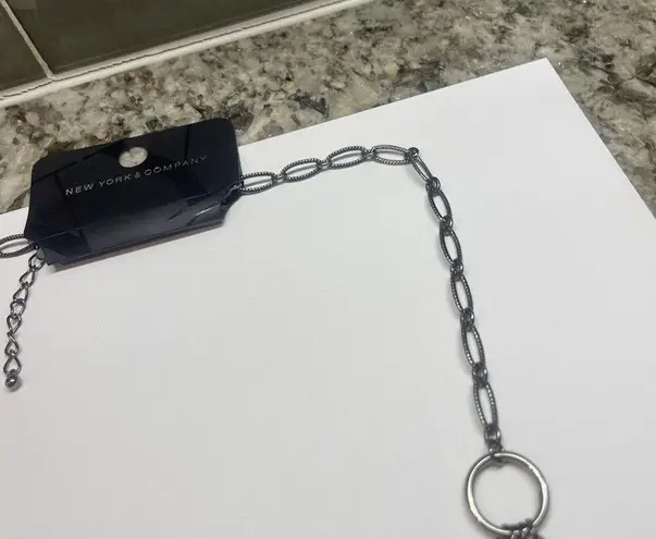 New York And Company NWT Statement Costume Beaded Necklace Black / White Bead