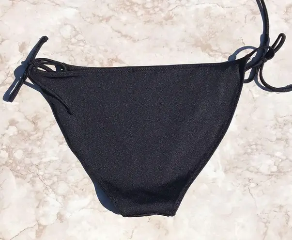 Topshop Black High Rise Classic Side Tie  Bikini Bottoms