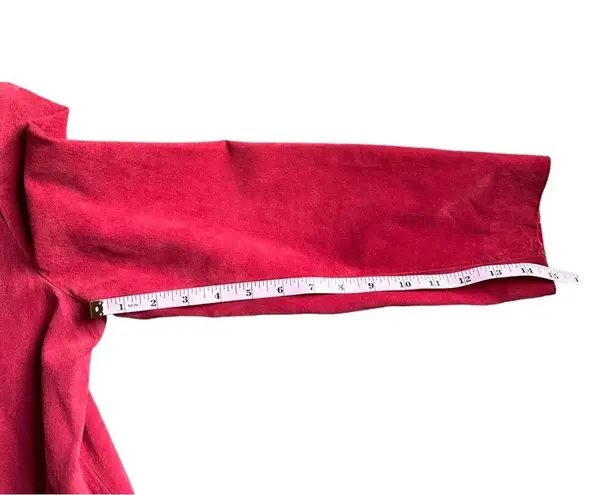 Vintage Andrea Viccaro Womens Small Red Genuine Suede Leather Jacket