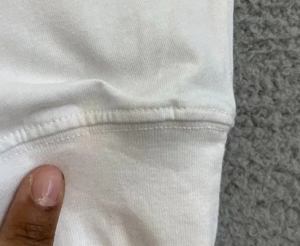 MarleyLilly MARLEYLLILY Long Sleeve Shirt Women L/XL USA Graphic White Oversized Tee