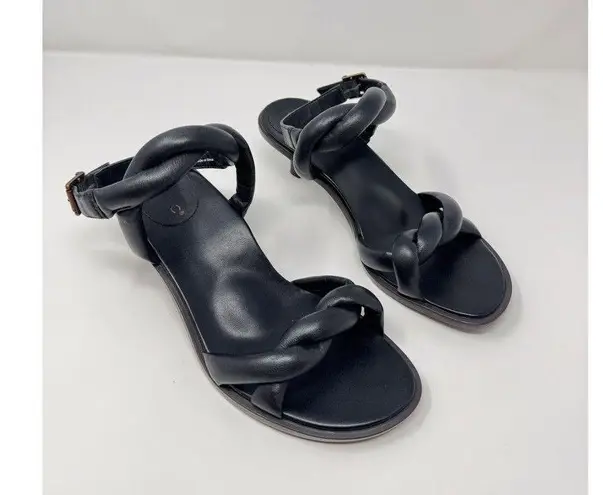 Vionic Angelica Womens Sandals Black Leather Slingback Puffy Kitten Heels US 7 M