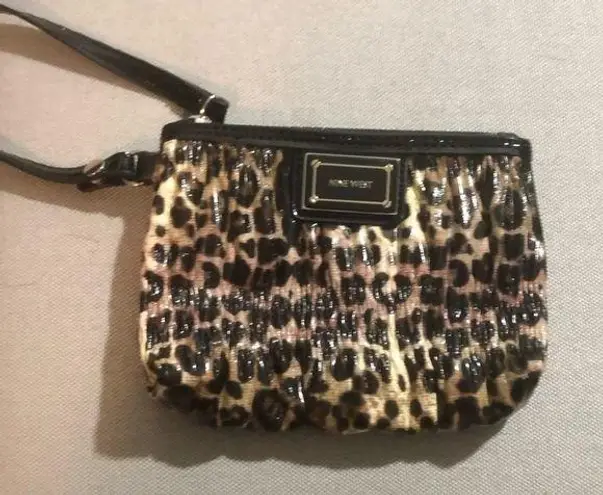 Nine West Clutch Cheetah  Wristlet Coin Wallet