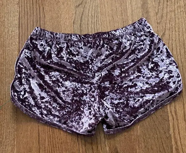 Popular 21 dolls kill purple velour velvet crushed lounge low rise shorts