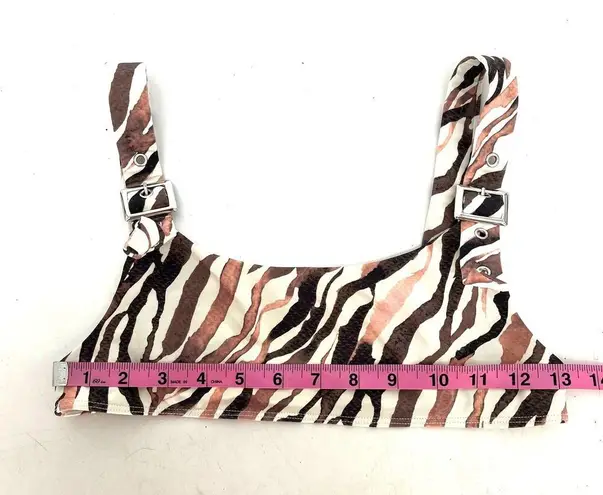 frankie's bikinis  Stormy Buckle Top Kenza Bottoms Animal Zebra Print - Image 3