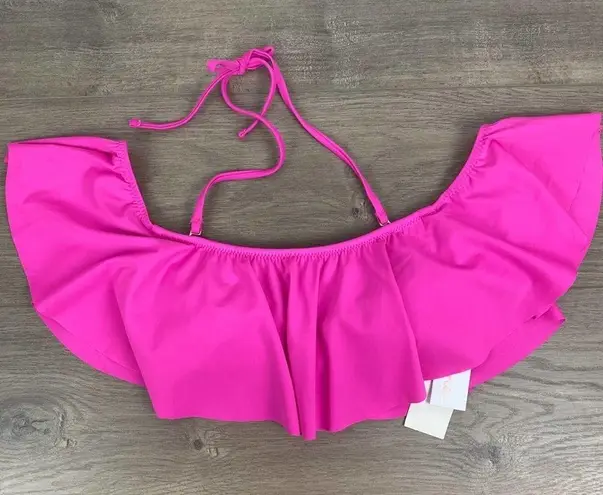 Raisin's Hot Pink Ruffle Bikini Top Sz.S NWT