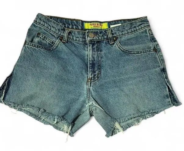 Paris Blues Originals Vintage Denim Jean Shorts Womens Frayed Hem Light Wash
