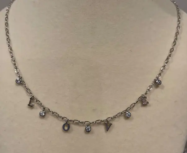 NWOT Nadri Shaky Love Station Necklace, Rhodium Plated, 16" + 2” Extender Silver