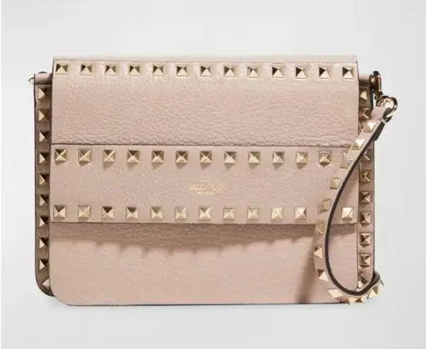 Valentino Garavani Rockstud Leather Crossbody Mauve Pink EXCELLENT Retail $1,950