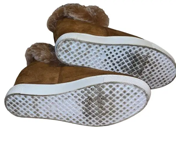 Jessica Carlyle suede fur trim sneaker booties