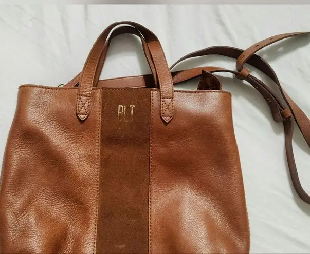 Madewell  leather tote with suede on one side