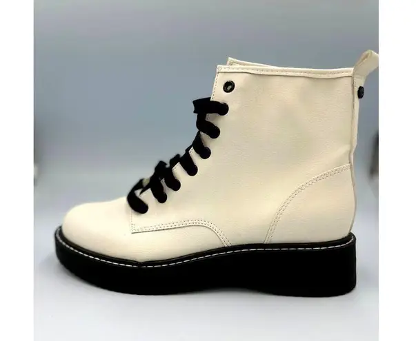 Madden NYC Moto Lace Up Nappa Booties