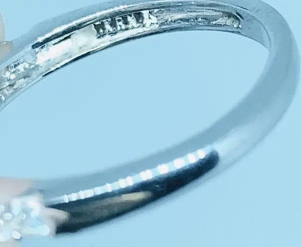 Aquamarine White Sapphire Halo Women's Engagement Ring in Sterling Silver Sz 6