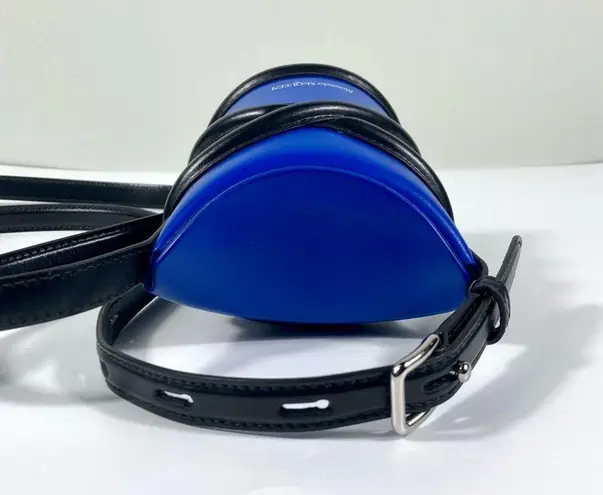 Alexander McQueen Mini The Curve Leather Crossbody Bag Electric Blue NEW