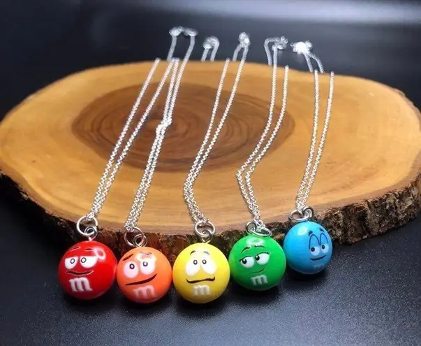 Handmade Orange M&M Necklace