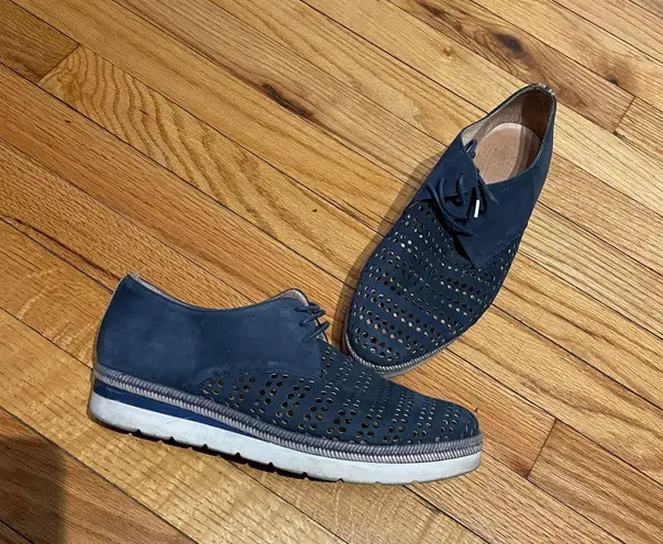 Hispanitas Laken Leather Breatheable Laser cutouts Coastal Cottage Western tie Perforated Wedges Derby Oxfords Tomboy Masc Espadrille