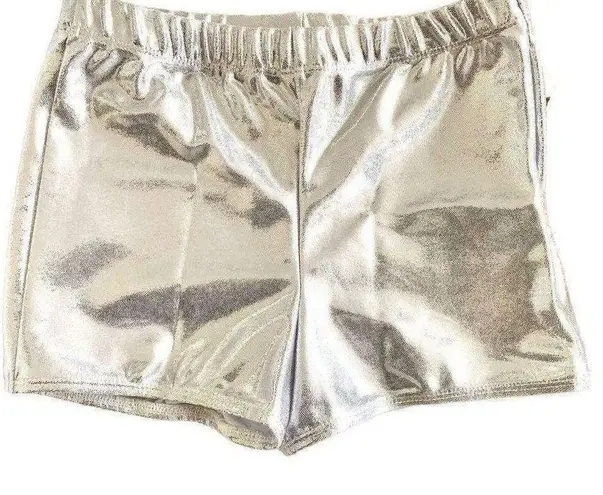 Pizazz Silver Metallic Cheer Dance Pants Briefs Trunks Bloomers Shorts Size M Size M