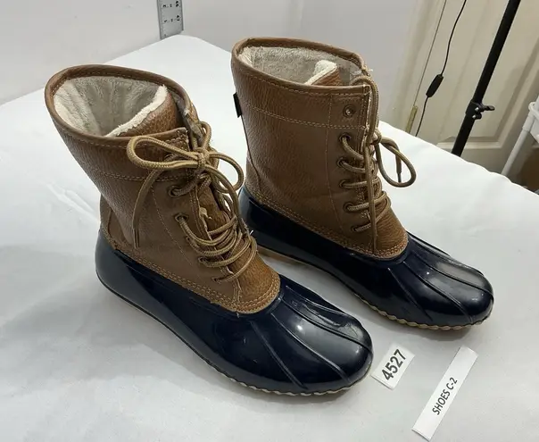 Jbu Womans  Maplewood Midcalf Duck Boots 8.5 M Brown Blue Lace Up thumbnail 1