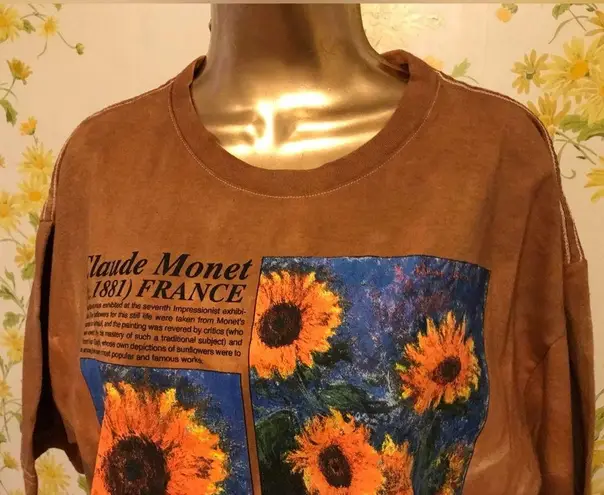 Unisex Claude Monet Tie Dye oversized T shirt size XL