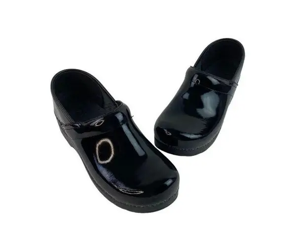 Dansko Black Patent Leather Comfort Clog Shoes Womens 10.5-11 Nurse Professional
