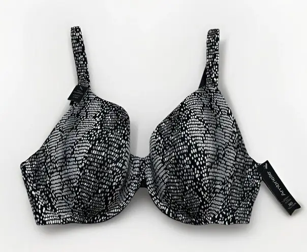 Ambrielle Full Coverage Full Figure Underwire Bra Size 38D Snake Skin Pattern Black