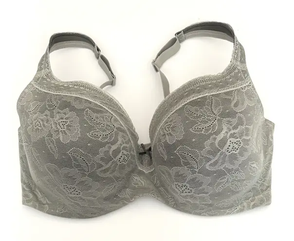 Cacique Modern Lace Bra 42DD Lightly Lined Balconette Grey Underwire Adjustable - Image 1