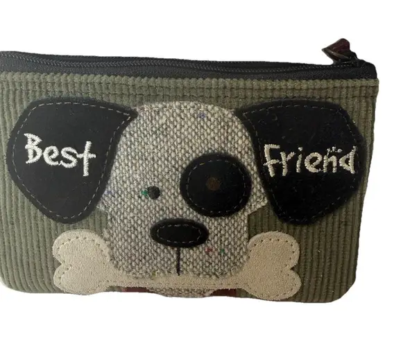 Rolfs Genuine Leather Women’s Coin Purse Dog Design Best Friends Black