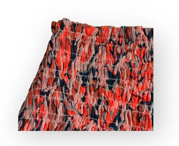 Ramy Brook ✿ Ronnie Tiered Chiffon Ruffle Mini Skirt ✿ Pink Leaf Print ✿ Large