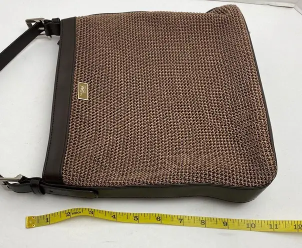 The Sak Elliott Luca Brown Crochet Knit Adjustable Strap Shoulder Bag