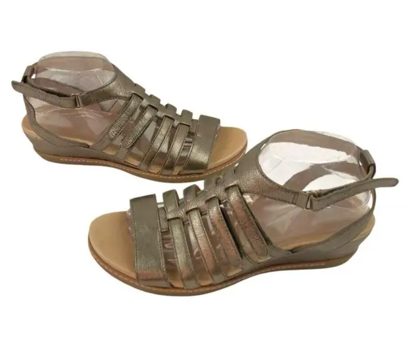 Dansko * Athena Sandals Womens 39 Silver Metallic Strappy Comfort Resort Travel