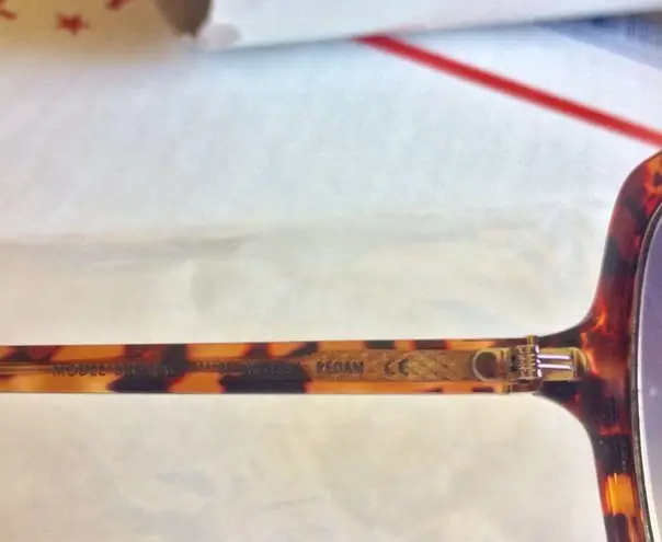 Derek Lam "BROADWAY" red amber large tall frame butterfly sunglasses NO CASE