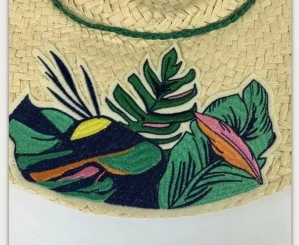 Target 5/$25 Floppy Beach Hat Woven Embroidered Leaves