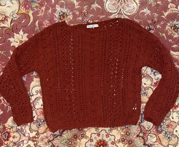 moon&madison Moon and madison thick cable crochet knit sweater